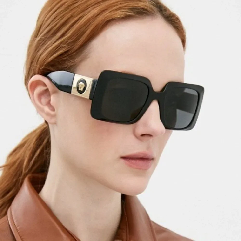 NEW Versace  VE4405 GB1/87 Black Gray Square Women Sunglasses